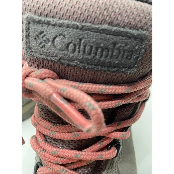 Columbia Women's Waterproof Hiking Boots Grey Pink Lace Up Size 6.5 - Picture 9 of 10